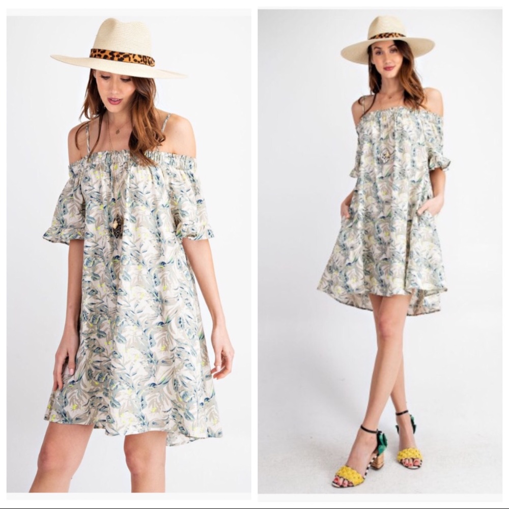 ✴️ FINAL SALE OFF THE SHOULDER RUFFLE SLEEVE DRESS